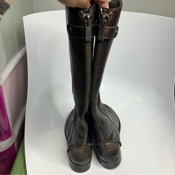 Arturo Chiang brown leather felicity riding boots knee high size 7.5 - Picture 7 of 12